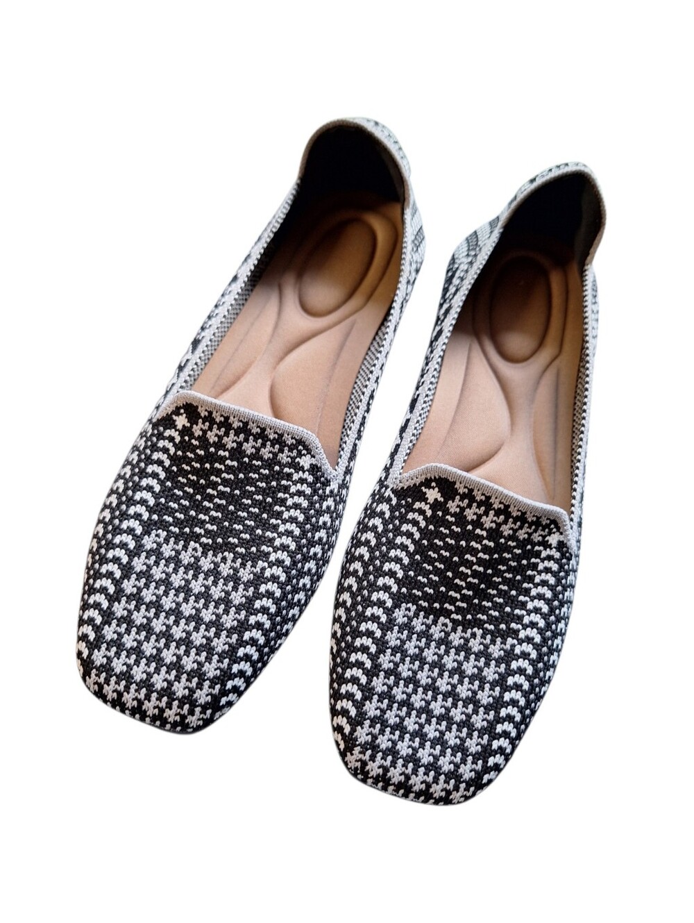 Preppy Fabric Slip on Smoking Loafers Houndstooth Euro 36 or US 5.5-6